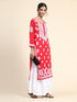 Samma Premium Hand Embroidery Chikankari Kurta in Modal Cotton- Red